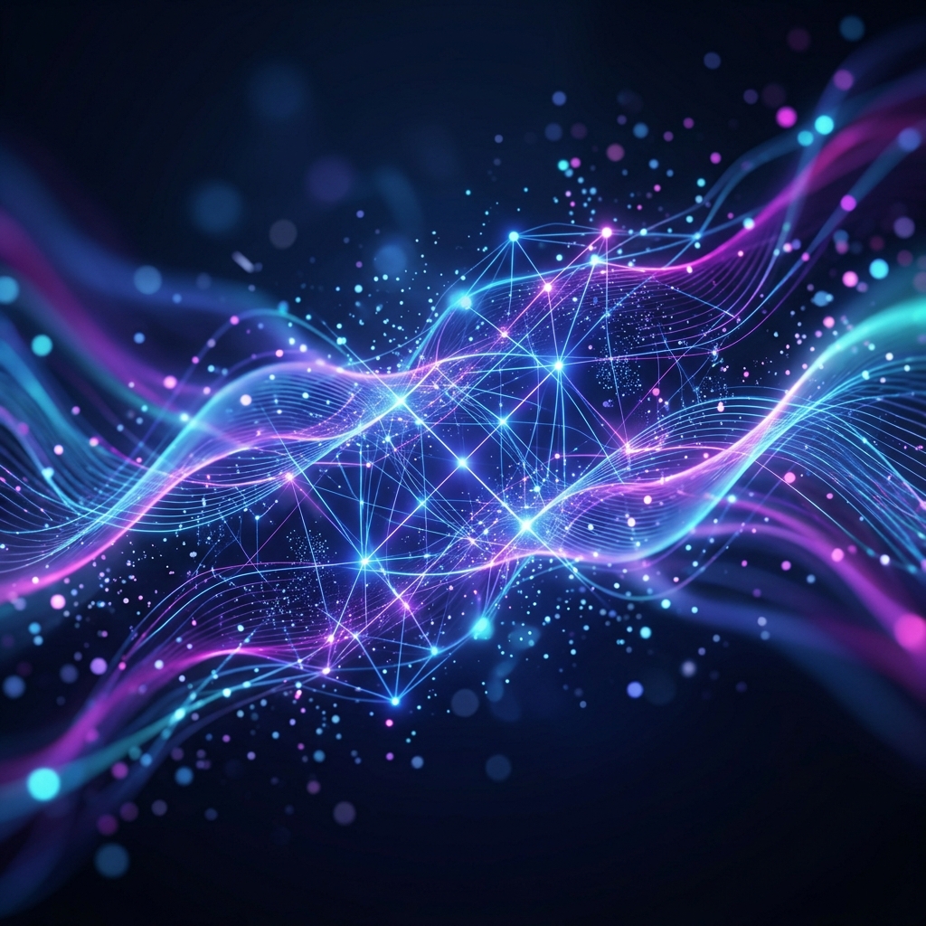 Creative AI abstraction showing glowing colors and light