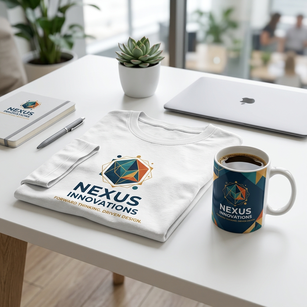 Fast Novelty mockup showing custom T-shirts and branding